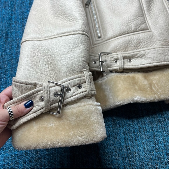 Missguided Premium Zip Detail Aviator Jacket in Stone - Picture 4 of 9